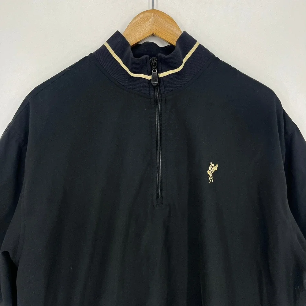 Ashworth Mens Black 2004 Monterey Open Golf Quarter Zip Windshirt Size M